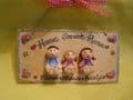 3 Character 3d Family Sign Personalised Any Combination of People & Pets Handmade To Order